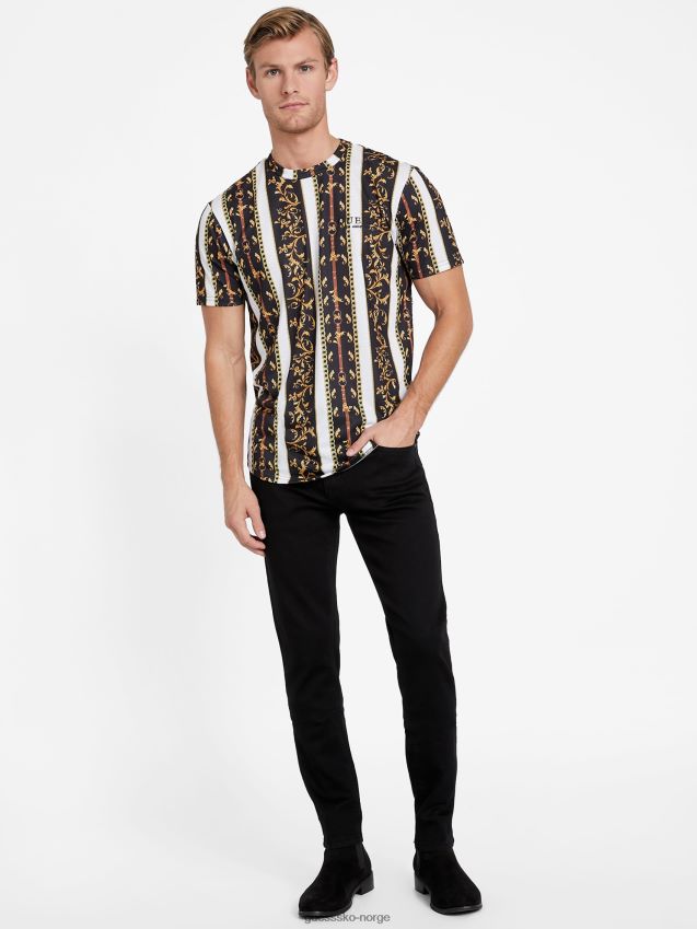 Guess jet black multi seik barokk grafisk t-skjorte jet black multi menn F0LJ808177