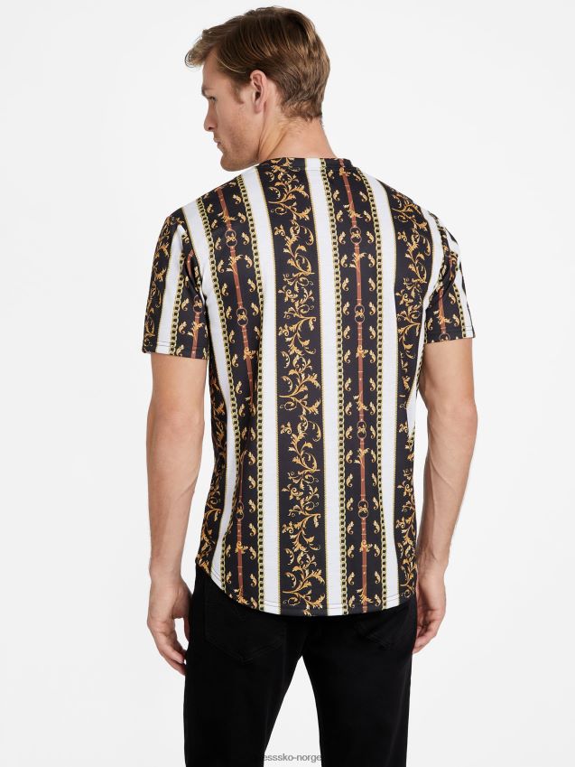 Guess jet black multi seik barokk grafisk t-skjorte jet black multi menn F0LJ808177