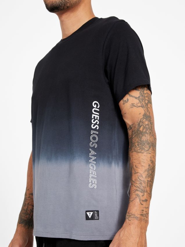Guess jet black olsen dip-dye t-skjorte kulsvart menn F0LJ808429