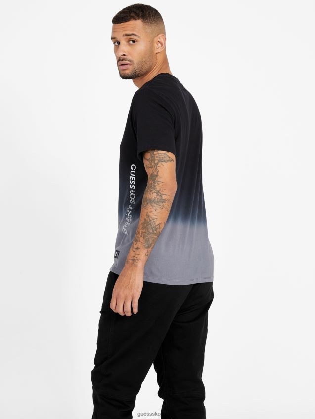 Guess jet black olsen dip-dye t-skjorte kulsvart menn F0LJ808429