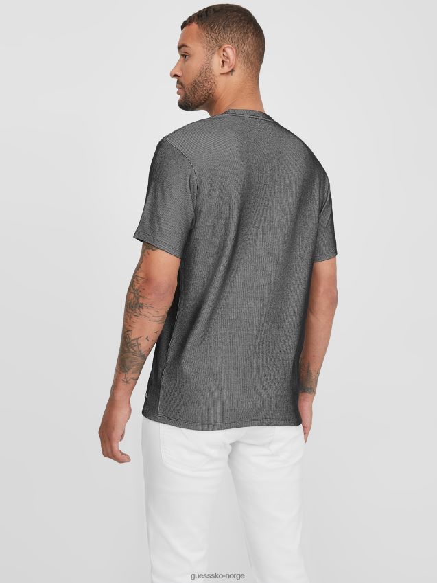 Guess jet black russle ribbet t-skjorte kulsvart menn F0LJ808330