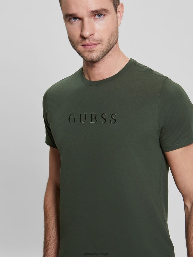 Guess jungle greener brodert logo t-skjorte jungel greener menn F0LJ8010763