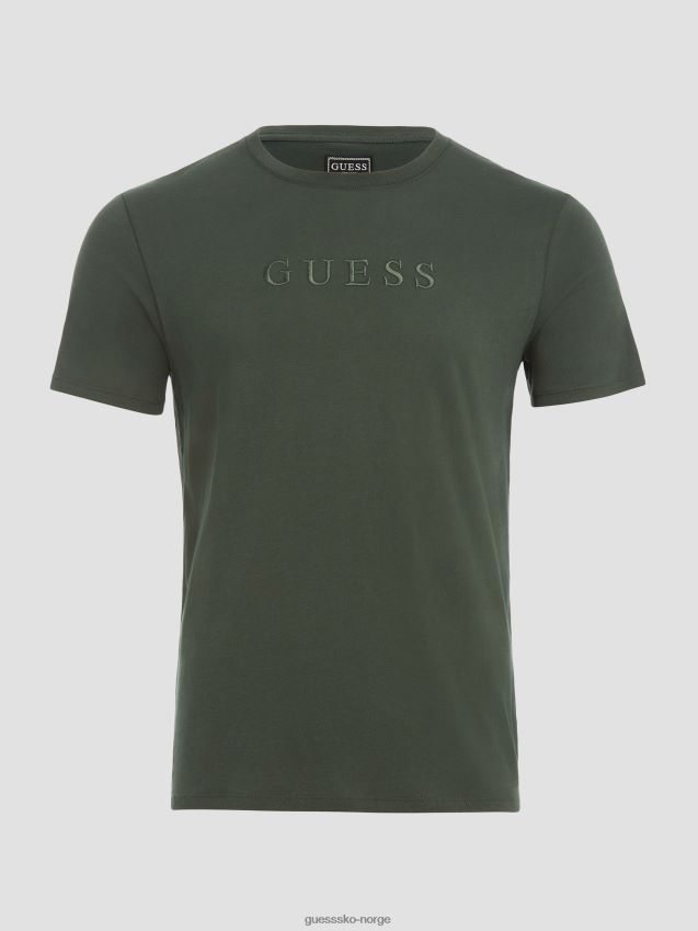 Guess jungle greener brodert logo t-skjorte jungel greener menn F0LJ8010763
