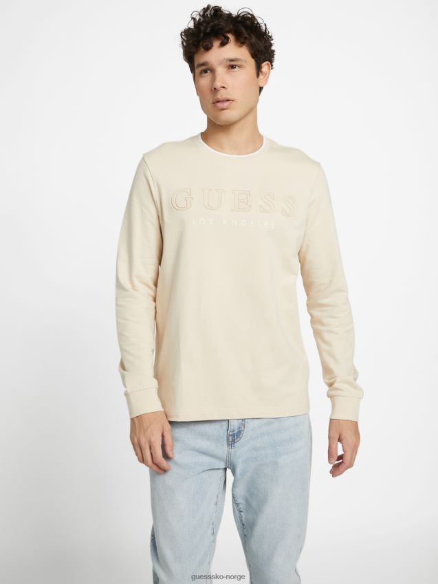 Guess kalico logo langermet t-skjorte chino chino menn F0LJ808203