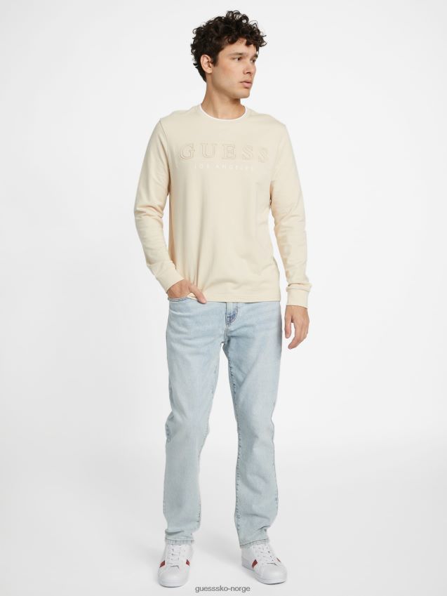 Guess kalico logo langermet t-skjorte chino chino menn F0LJ808203
