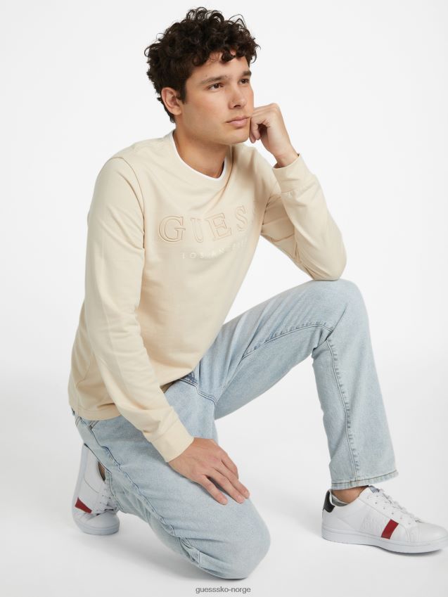 Guess kalico logo langermet t-skjorte chino chino menn F0LJ808203