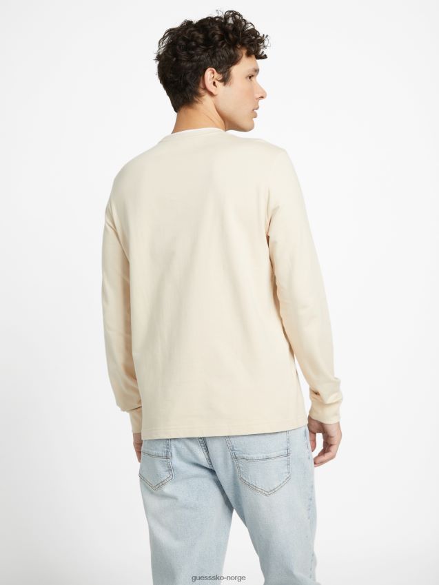 Guess kalico logo langermet t-skjorte chino chino menn F0LJ808203