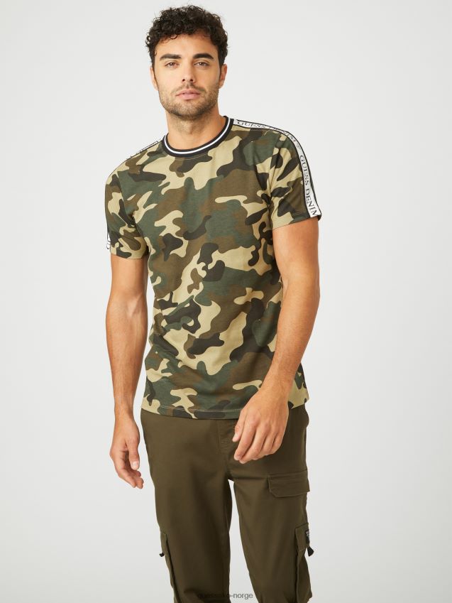 Guess kamuflasje hyatt camo logo t-skjorte kamuflere menn F0LJ808474