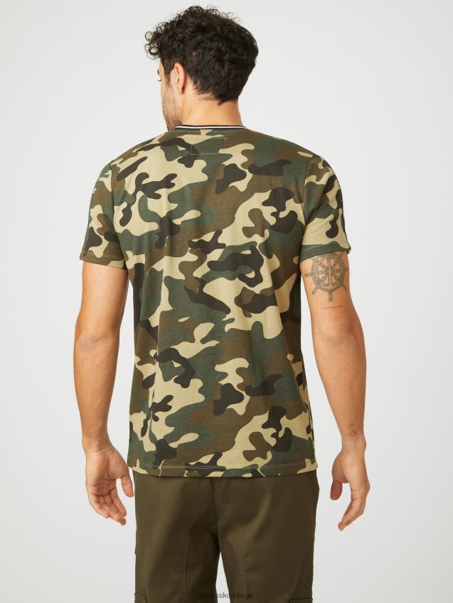 Guess kamuflasje hyatt camo logo t-skjorte kamuflere menn F0LJ808474