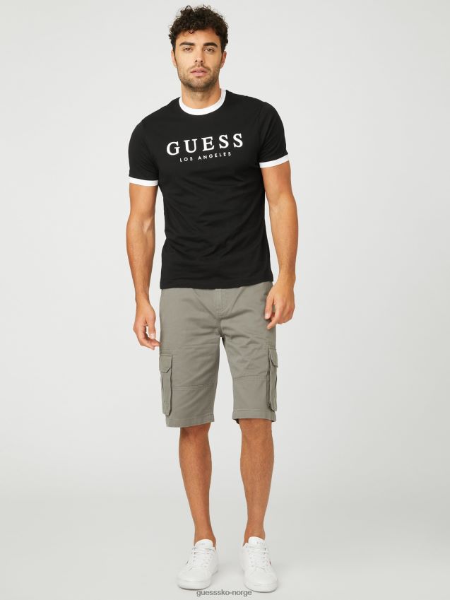 Guess kirk logo crew t-skjorte kulsort kulsvart menn F0LJ808119