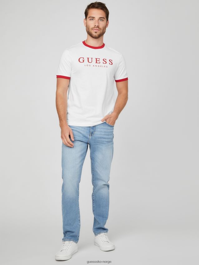 Guess kirk logo crew tee ekte hvit ekte hvit menn F0LJ808236
