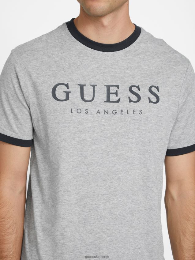 Guess kirk logo crewneck t-skjorte lys melert grå lys melert grå menn F0LJ808424