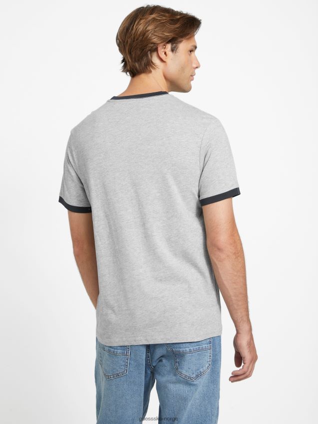 Guess kirk logo crewneck t-skjorte lys melert grå lys melert grå menn F0LJ808424