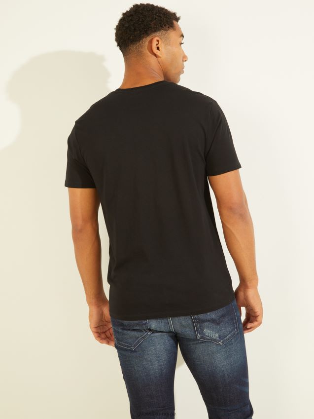 Guess klassisk logo-t-skjorte kulsort kulsvart menn F0LJ8010762