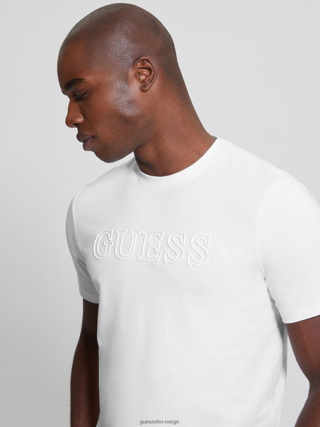 Guess øko alphy t-skjorte blanc/scuffy blank/skurete menn F0LJ8010823