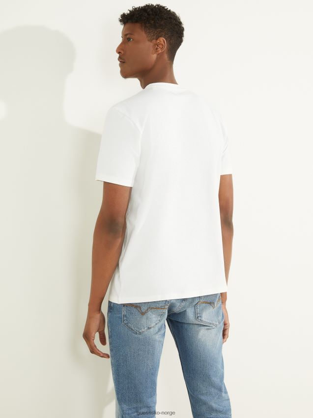 Guess øko alphy t-skjorte blanc/scuffy blank/skurete menn F0LJ8010823