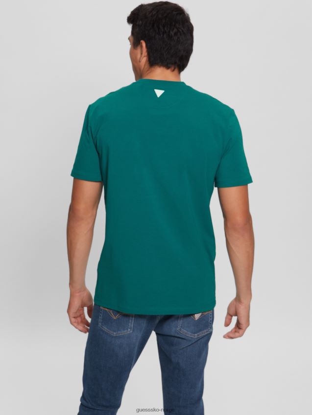 Guess øko brock brodert logo t-skjorte tropisk blågrønn tropisk blågrønn menn F0LJ8010802