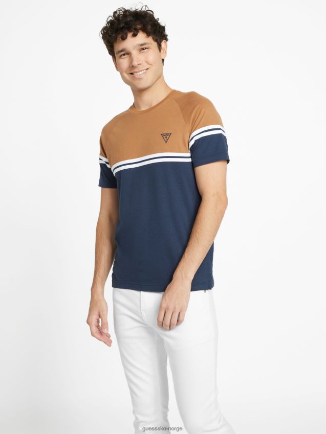 Guess øko kido color-block tee kokosnøtt latte kokos latte menn F0LJ808281