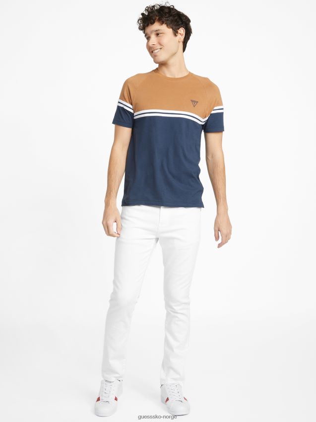 Guess øko kido color-block tee kokosnøtt latte kokos latte menn F0LJ808281
