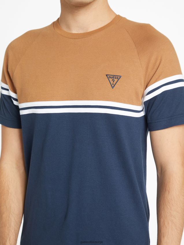 Guess øko kido color-block tee kokosnøtt latte kokos latte menn F0LJ808281