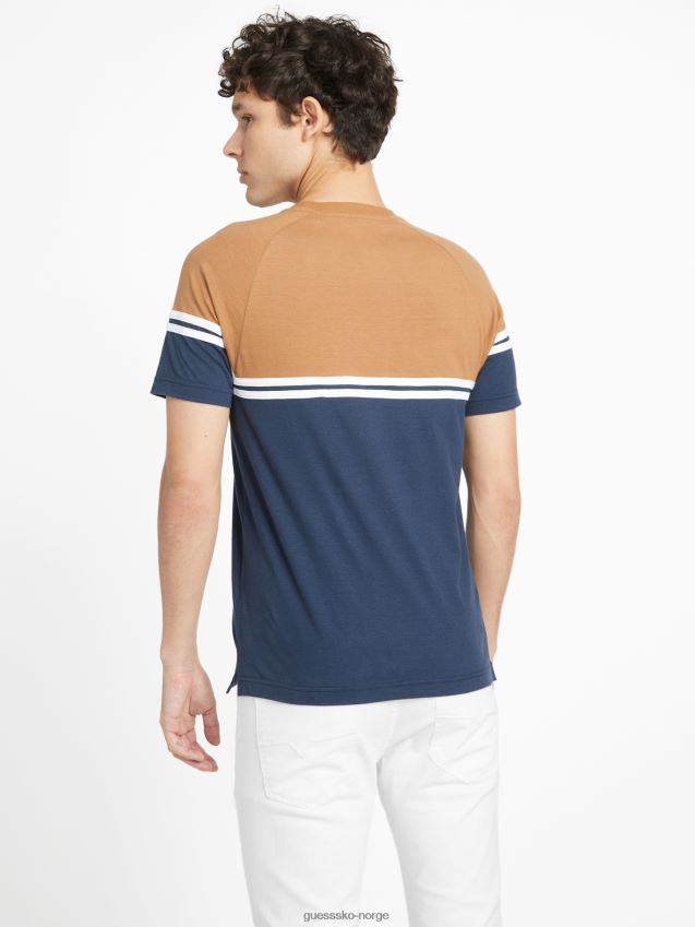 Guess øko kido color-block tee kokosnøtt latte kokos latte menn F0LJ808281