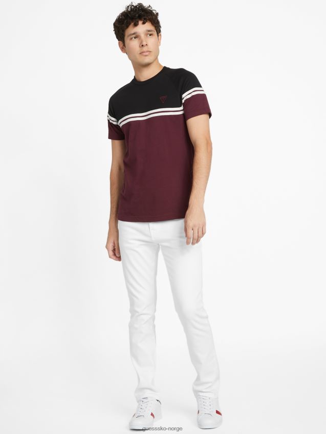 Guess øko kido fargeblokk t-skjorte marmont rød marmont rød menn F0LJ808292
