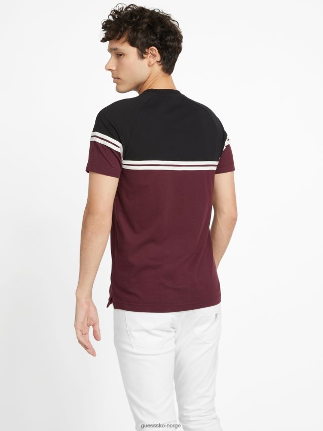 Guess øko kido fargeblokk t-skjorte marmont rød marmont rød menn F0LJ808292