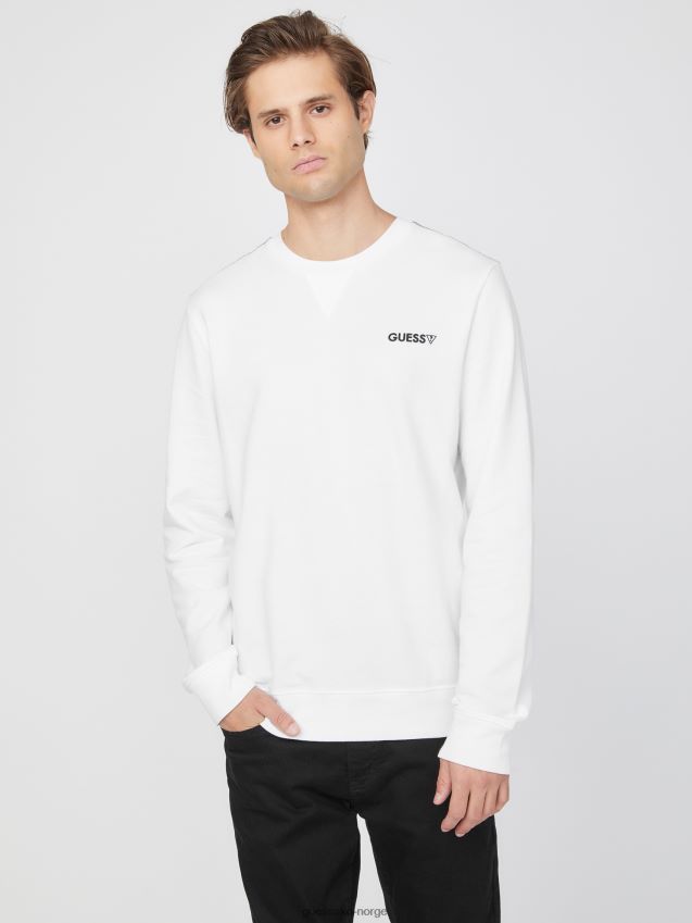 Guess øko langermet t-skjorte ren hvit Ren hvit menn F0LJ808328
