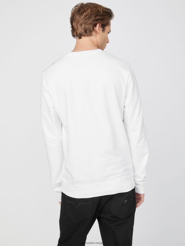 Guess øko langermet t-skjorte ren hvit Ren hvit menn F0LJ808328