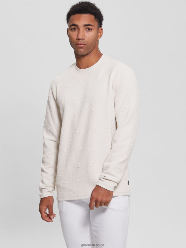 Guess øko logo jacquard langermet t-skjorte peon jacquard ston gjett peon jacquard ston menn F0LJ8010401