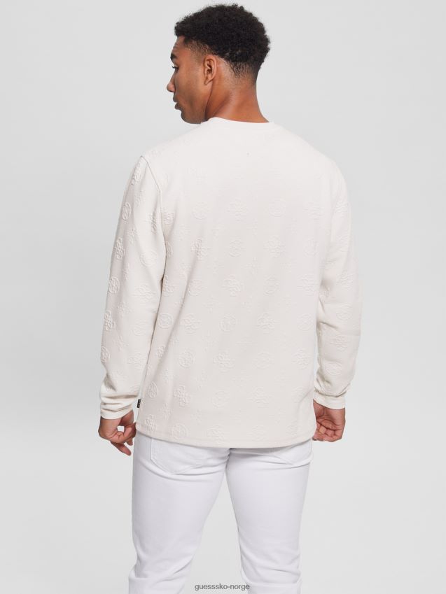 Guess øko logo jacquard langermet t-skjorte peon jacquard ston gjett peon jacquard ston menn F0LJ8010401