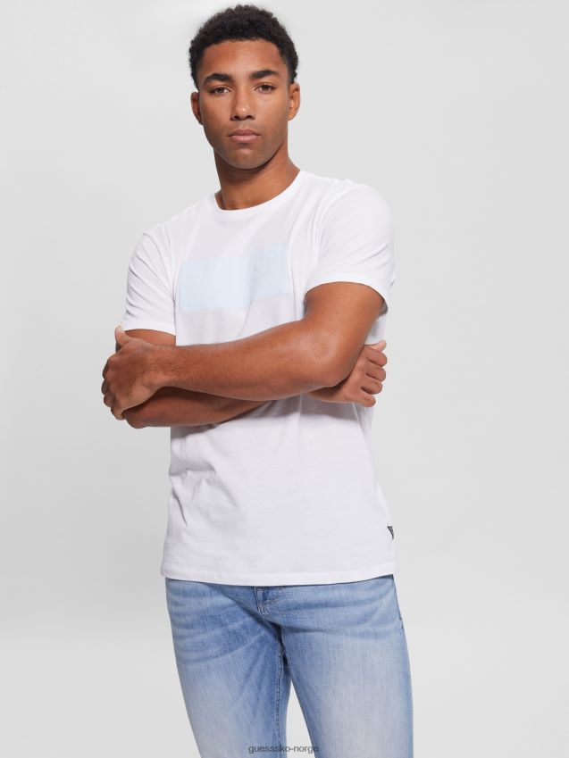 Guess øko-logo-t-skjorte i ren hvit Ren hvit menn F0LJ8010797