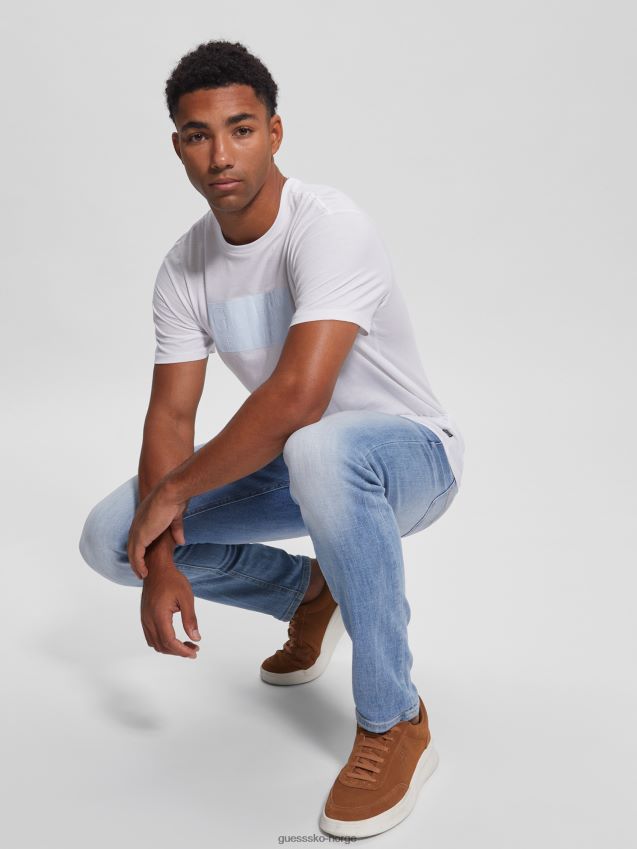 Guess øko-logo-t-skjorte i ren hvit Ren hvit menn F0LJ8010797