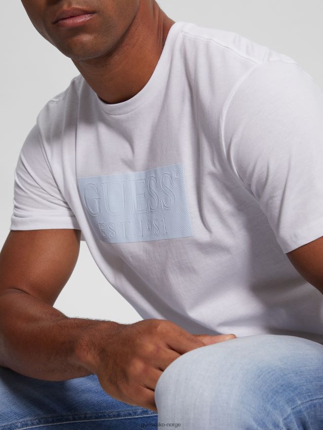 Guess øko-logo-t-skjorte i ren hvit Ren hvit menn F0LJ8010797