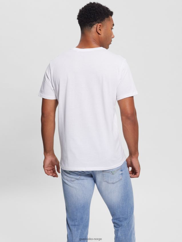 Guess øko-logo-t-skjorte i ren hvit Ren hvit menn F0LJ8010797