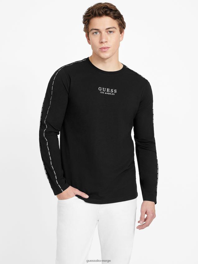 Guess øko matte t-skjorte med rund hals kulsvart menn F0LJ808032