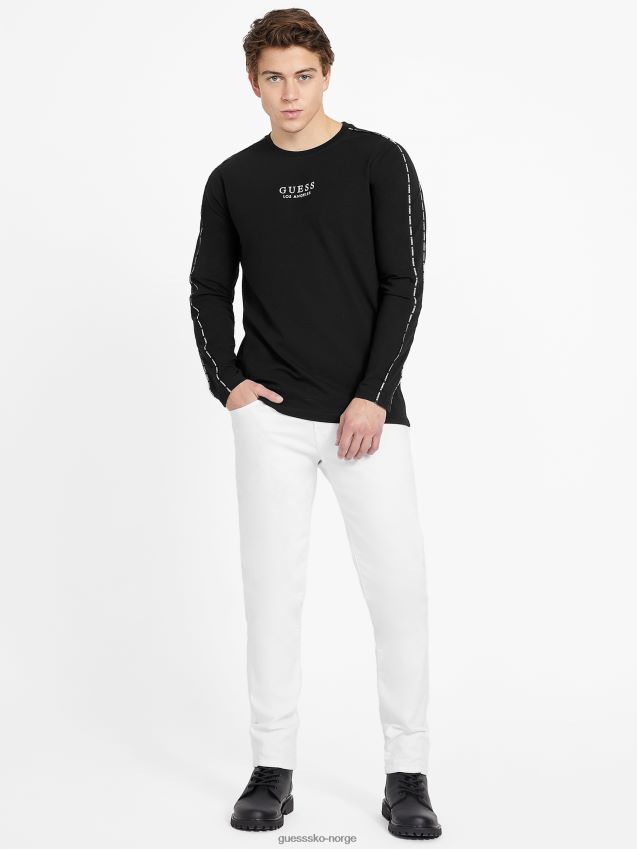 Guess øko matte t-skjorte med rund hals kulsvart menn F0LJ808032