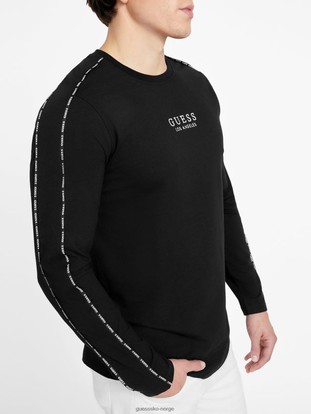 Guess øko matte t-skjorte med rund hals kulsvart menn F0LJ808032