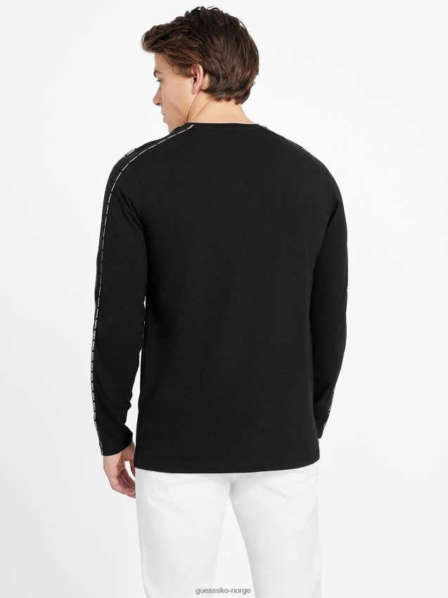 Guess øko matte t-skjorte med rund hals kulsvart menn F0LJ808032