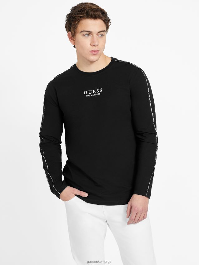 Guess øko matte t-skjorte med rund hals kulsvart menn F0LJ808032