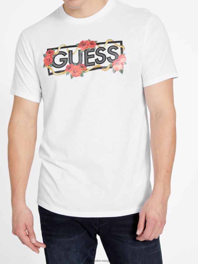 Guess øko shawne logo t-skjorte ren hvit Ren hvit menn F0LJ808574