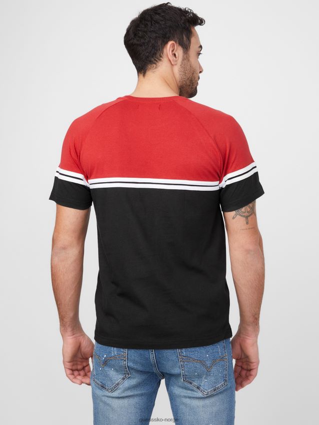 Guess kolsvart øko kido fargeblokk-t-skjorte kulsvart menn F0LJ808300