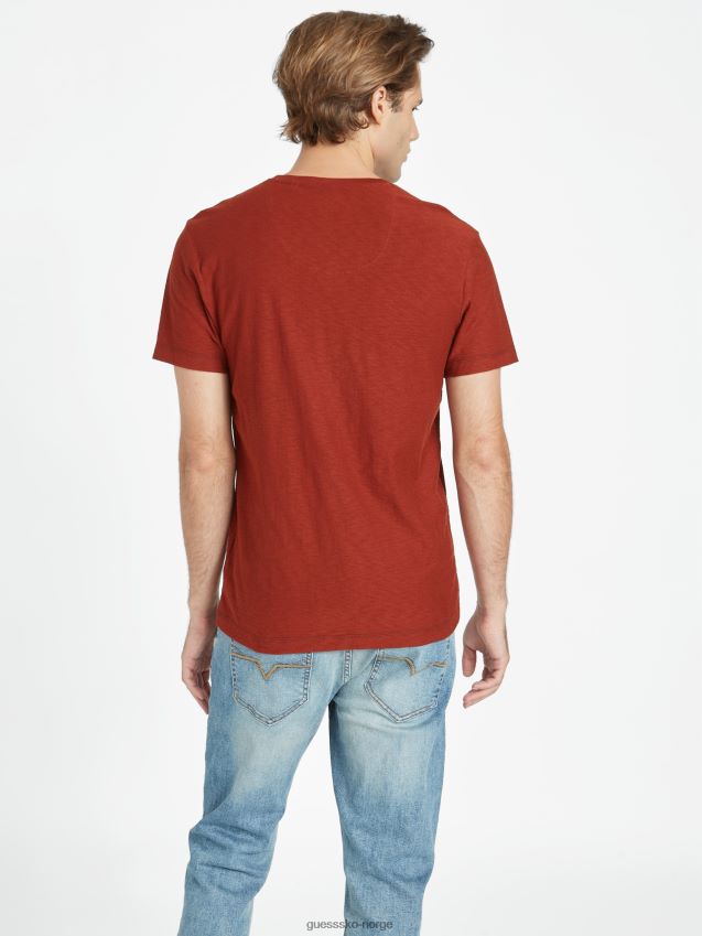 Guess konjakk smak øko ricky split tee konjakk smak menn F0LJ808602