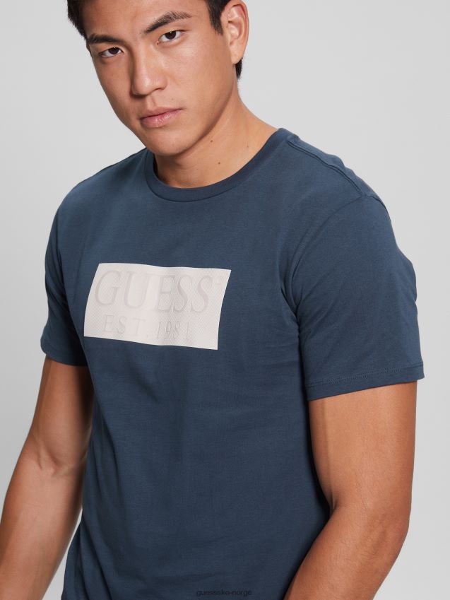 Guess konstellasjon blå øko-logo-t-skjorte stjernebilde blå menn F0LJ8010788