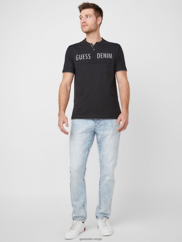 Guess kulsort edgar henley t-skjorte kulsvart menn F0LJ808309