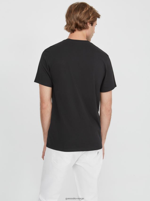 Guess kulsort øko ganas logo-t-skjorte kulsvart menn F0LJ808010