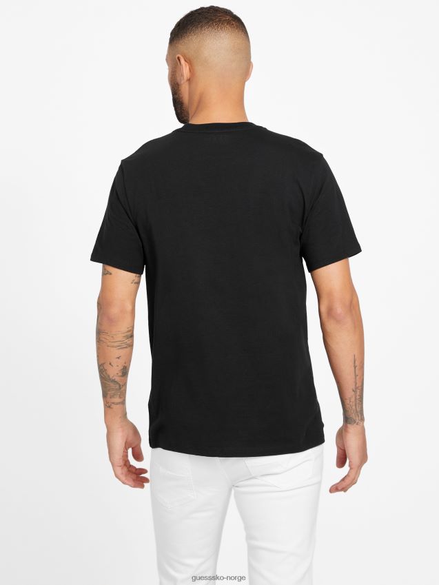 Guess kulsort øko kobbs t-skjorte med rund hals kulsvart menn F0LJ808147