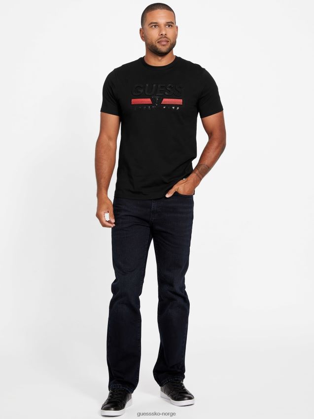 Guess kulsort øko koda t-skjorte med rund hals kulsvart menn F0LJ807919