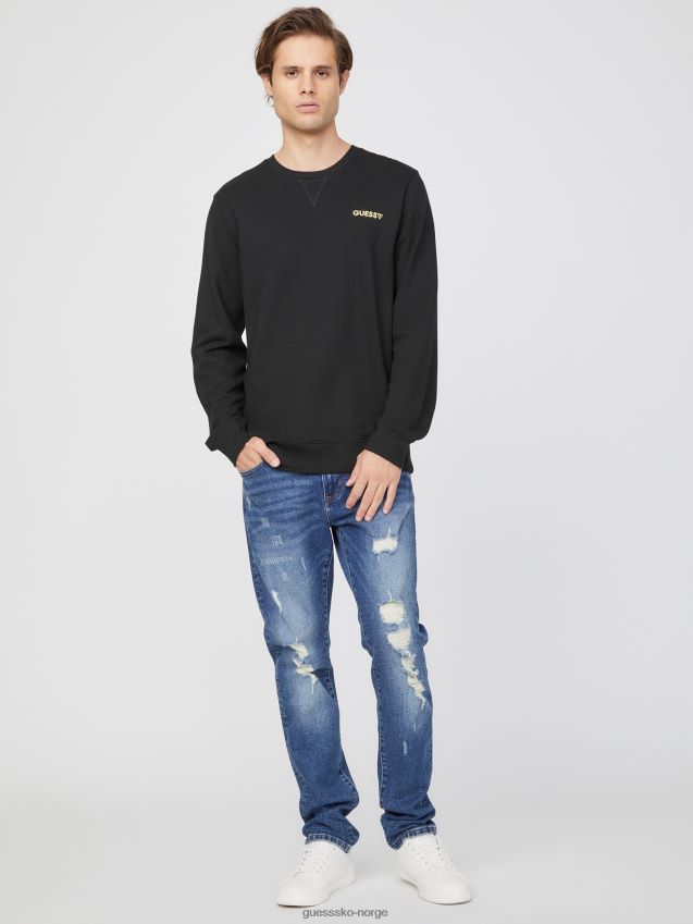 Guess kulsort øko-langermet t-skjorte kulsvart menn F0LJ808297