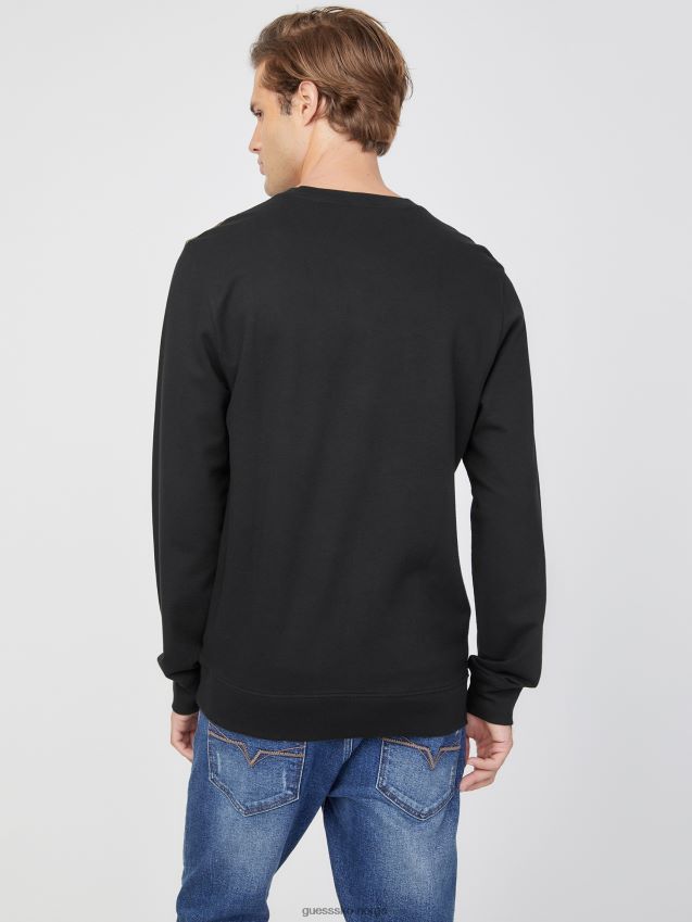 Guess kulsort øko-langermet t-skjorte kulsvart menn F0LJ808297